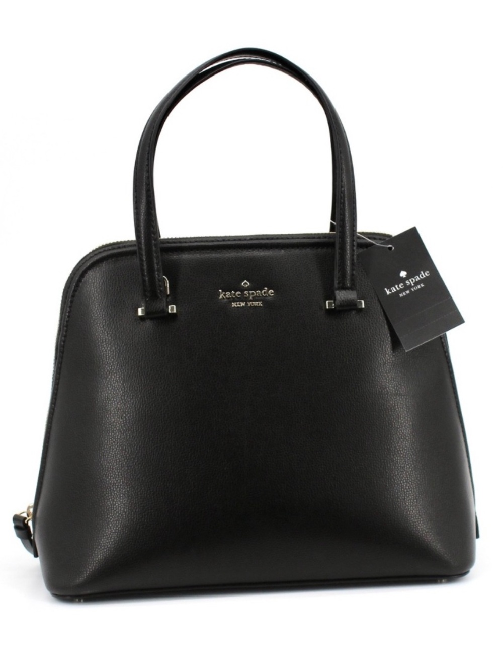 kate spade Black Saffiano Patterson Drive Dome Satchel with Gold Hardware